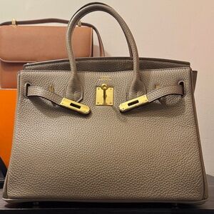 Werkin Taupe Leather Handbag